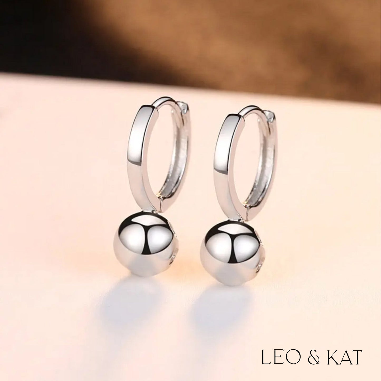 Silver Ball Huggie Earrings