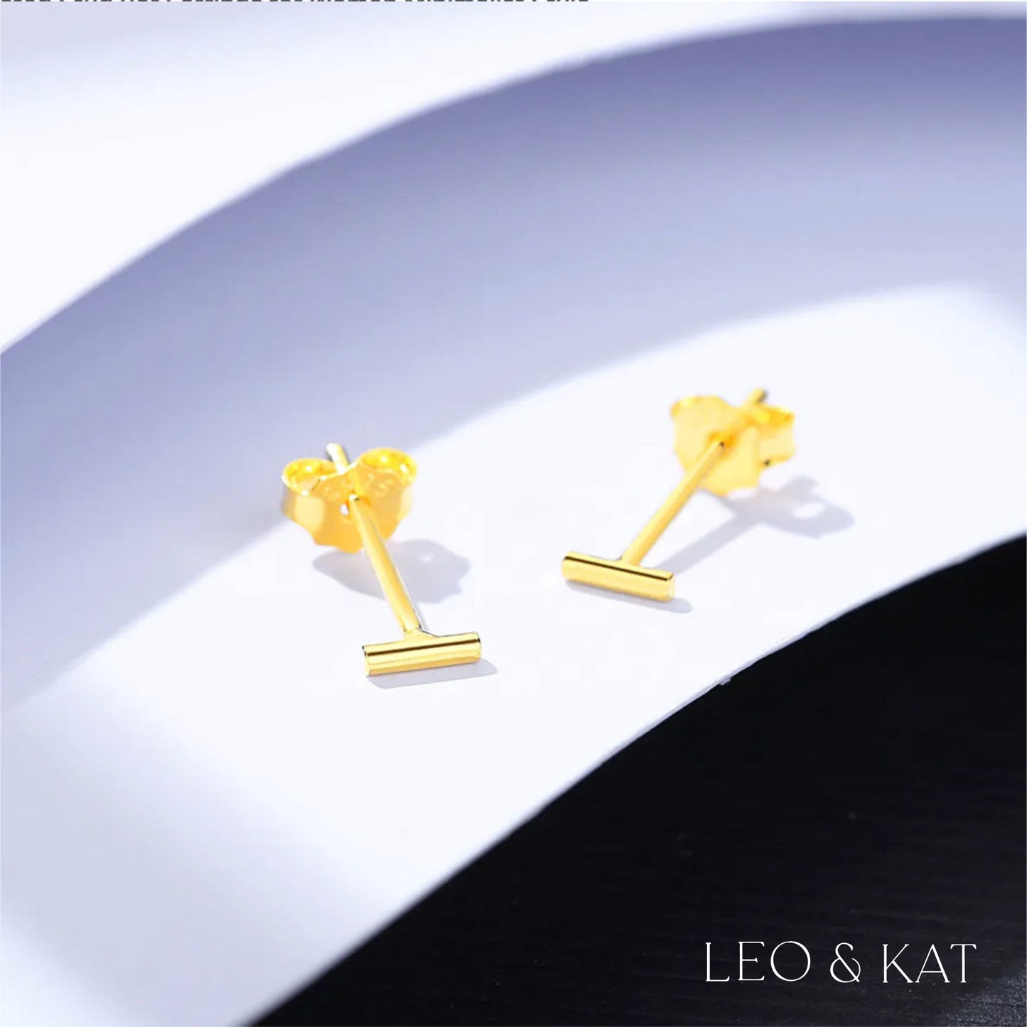 Dainty Gold Bar Stud Earrings