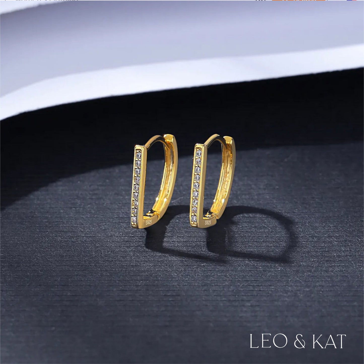 Pave Gold Huggie Earrings