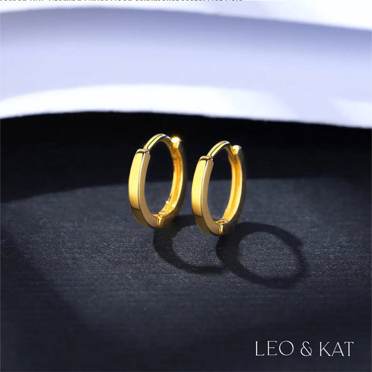 Dainty Minimalist Gold Huggie Earrings