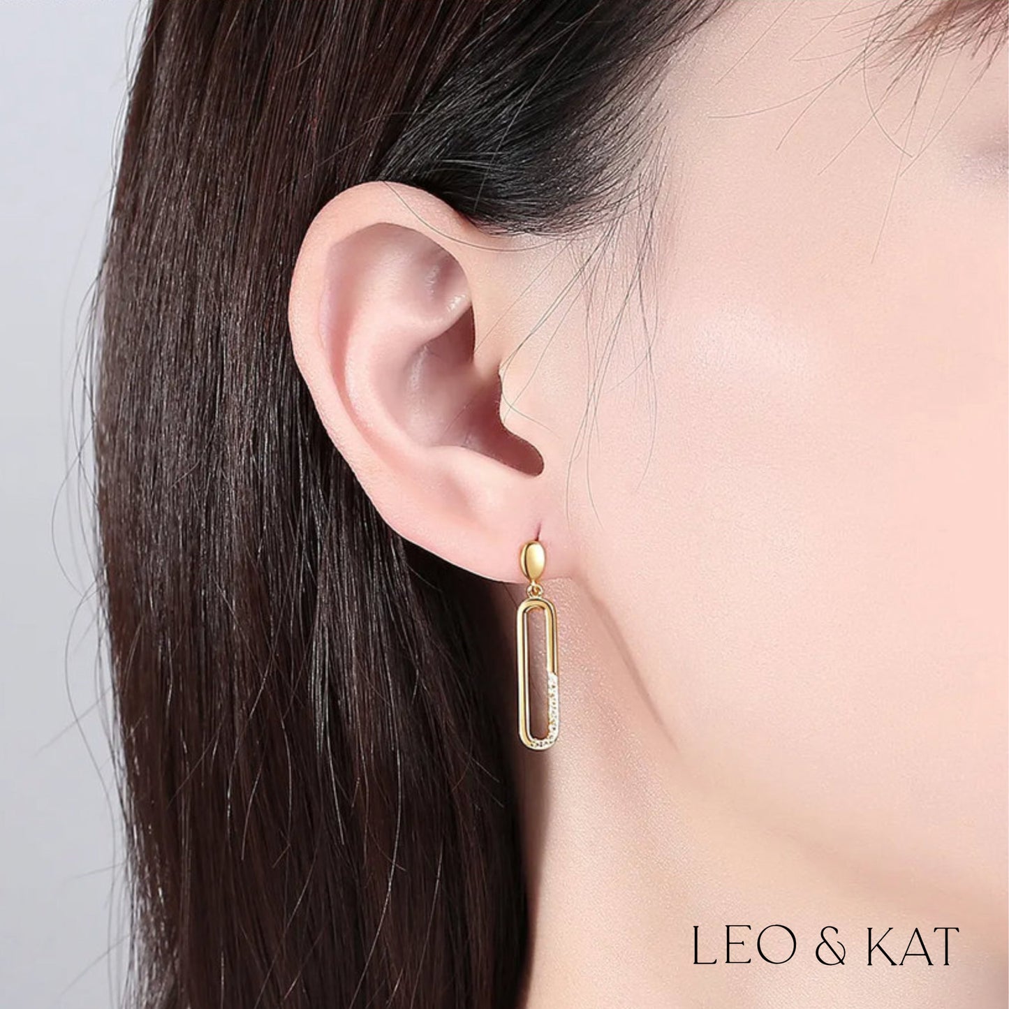 Gold Pave Dangle Earrings