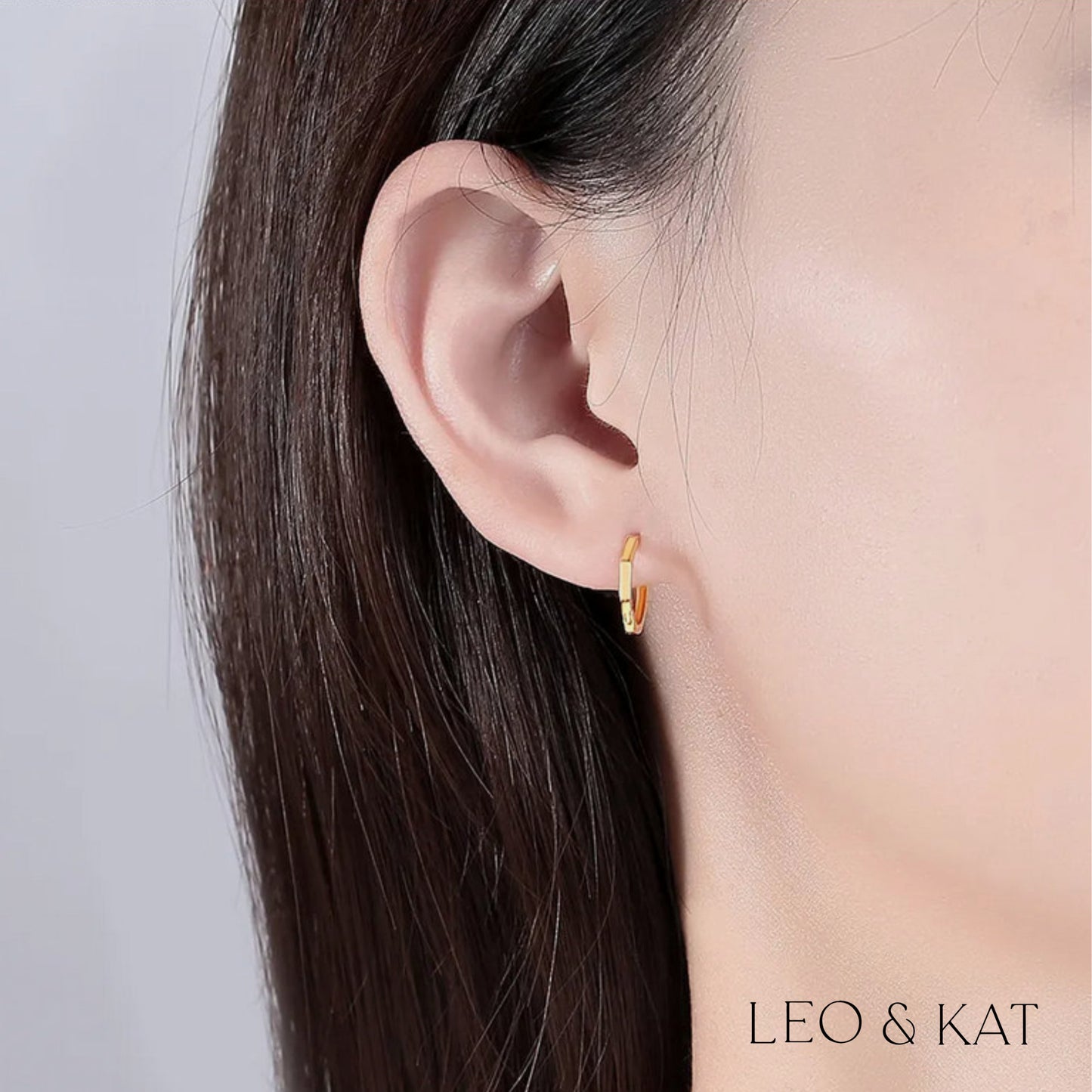 Gold Geometric Huggie Earrings