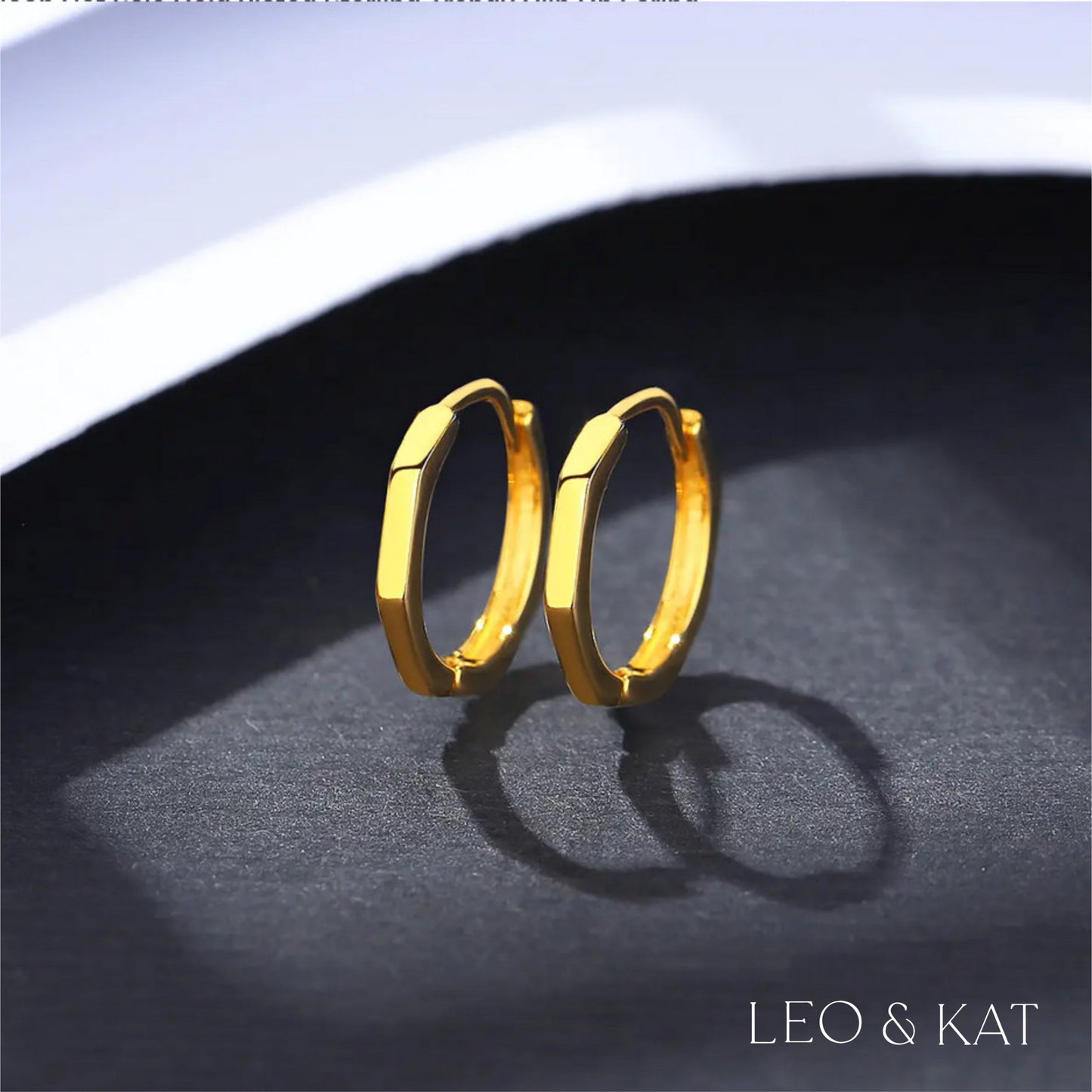 Gold Geometric Huggie Earrings