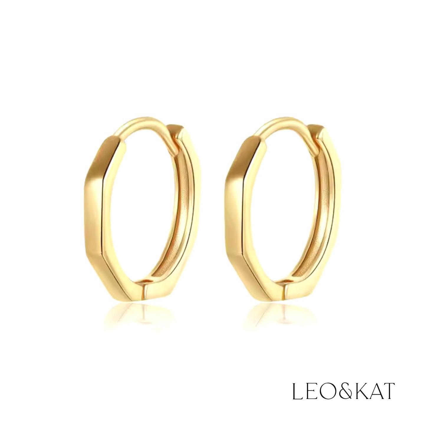 Gold Geometric Huggie Earrings