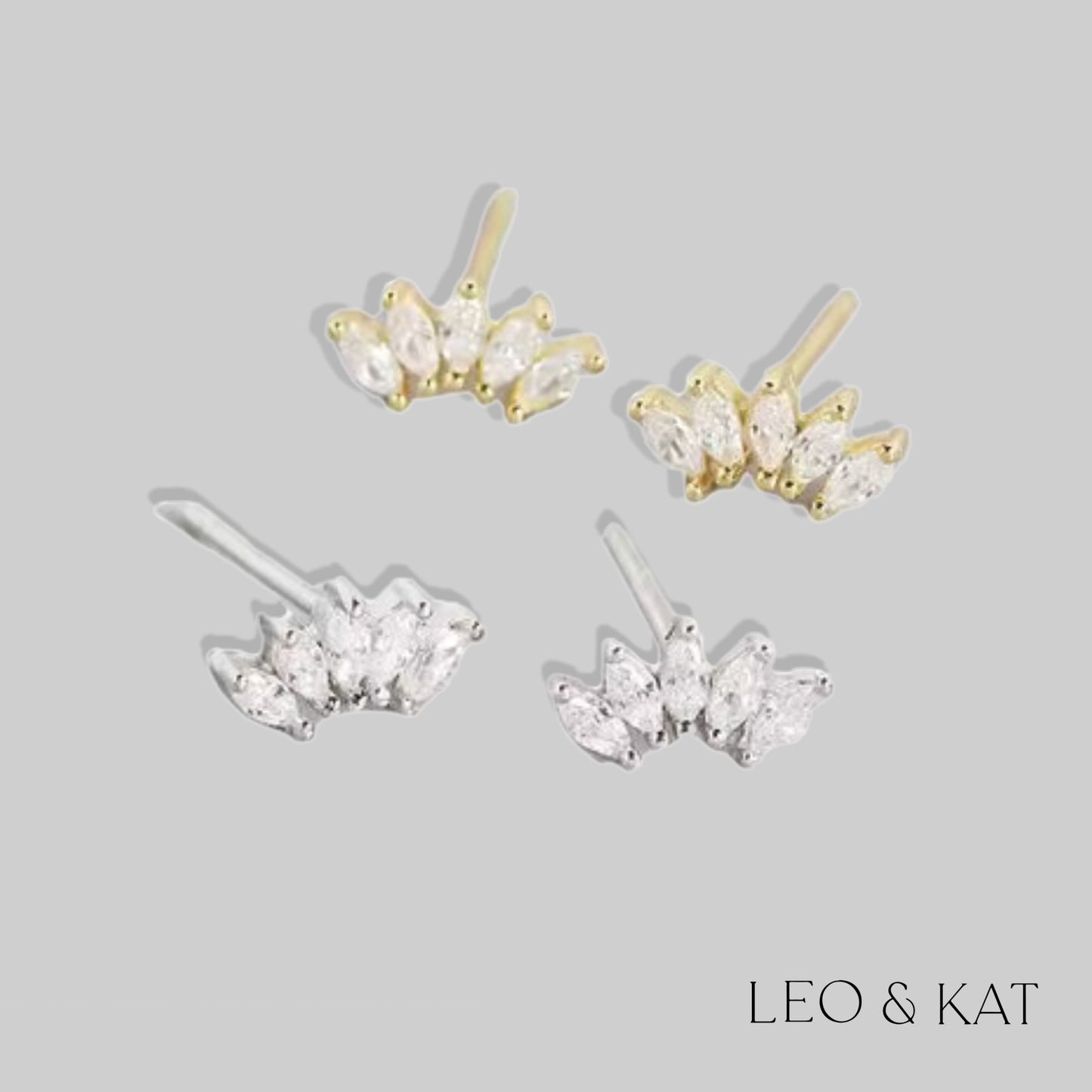 Marquise Zircon Crown Stud Earrings