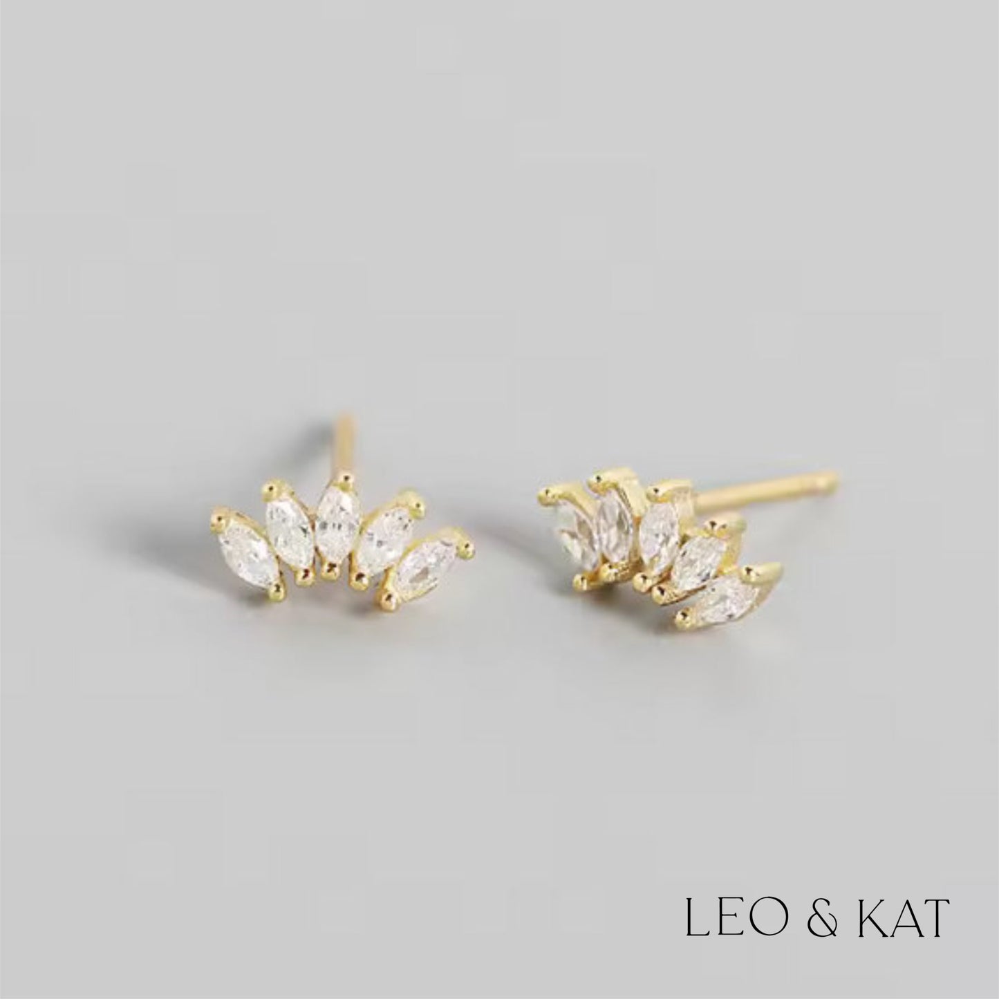 Marquise Zircon Crown Stud Earrings