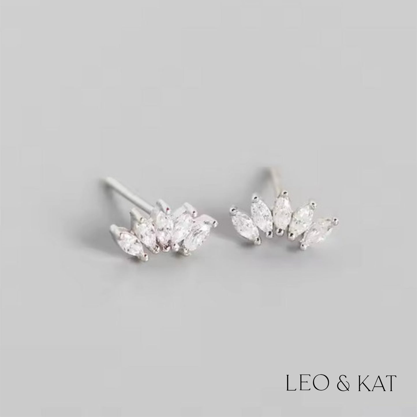 Marquise Zircon Crown Stud Earrings