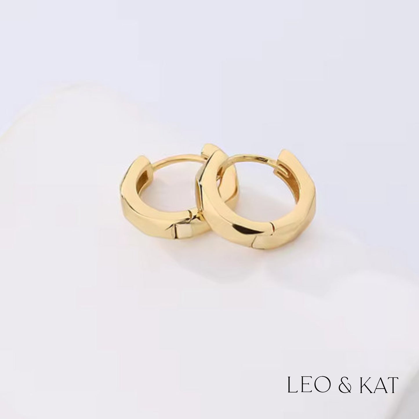 Diamond Cut Gold Chunky Huggie Earrings