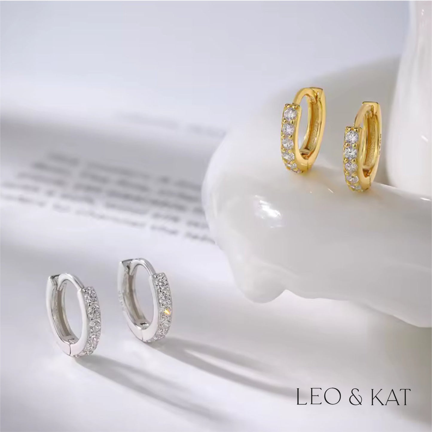 Zircon Huggie Earrings