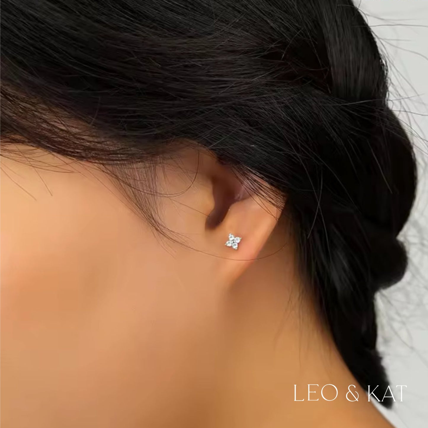 Marquise Zircon Flower Stud Earrings