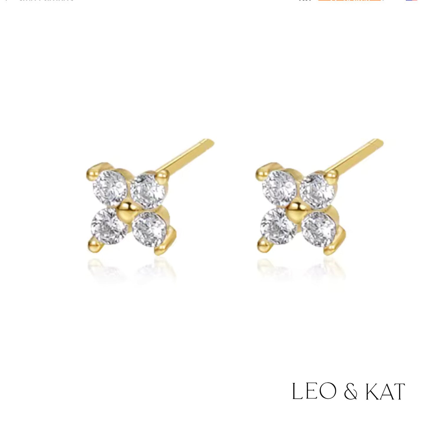 Marquise Zircon Flower Stud Earrings