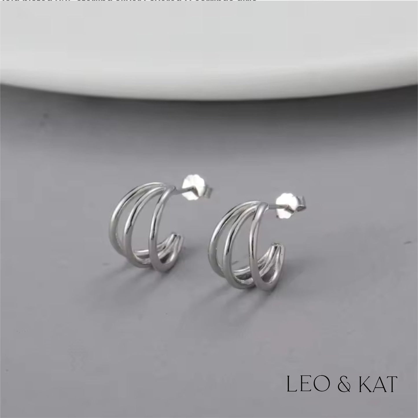 Triple Loop Gold Earrings