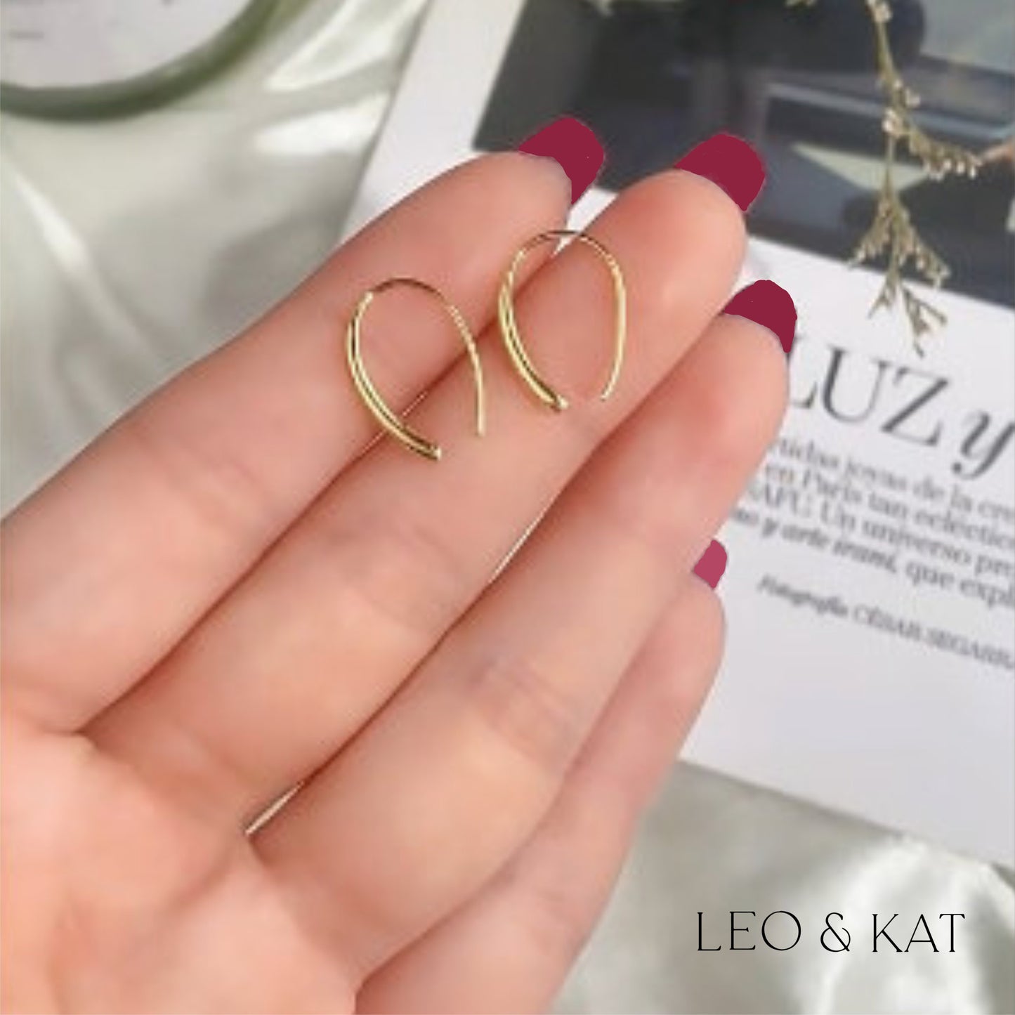 Gold Open Hoop Earrings