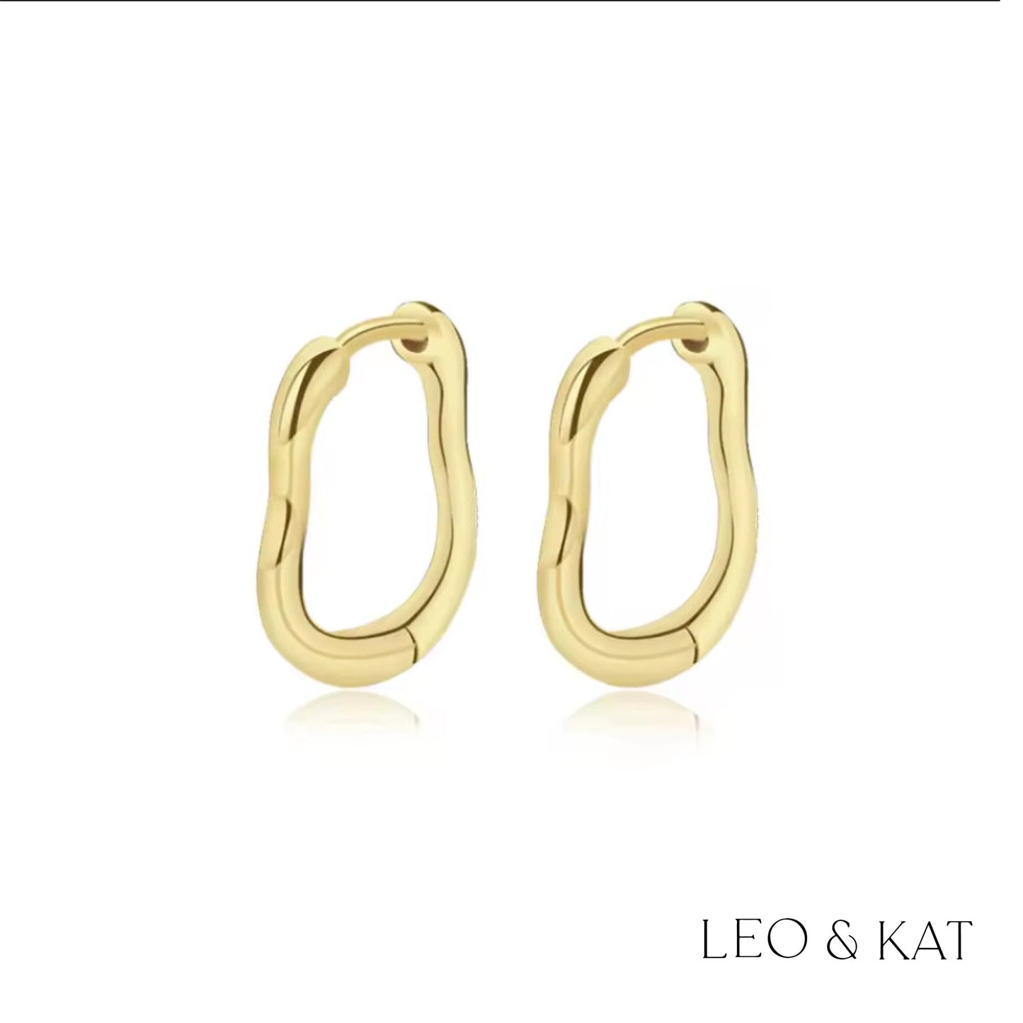 Gold Curvy Huggie Earrings