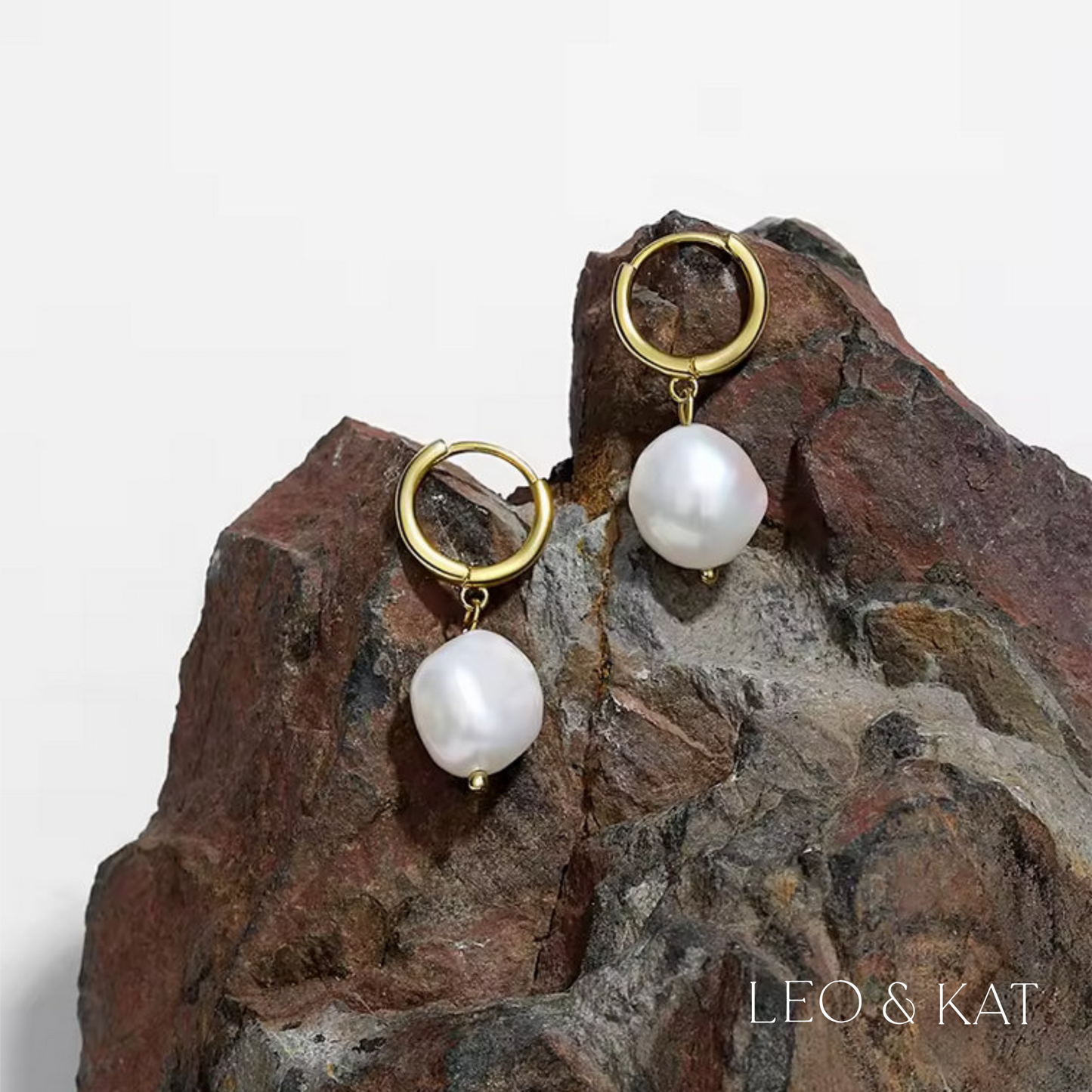 Baroque Pearl Dangle Huggie Earrings