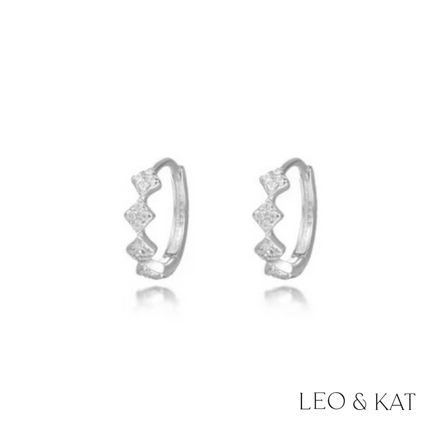 Dainty Zircon Pave Huggie Earrings