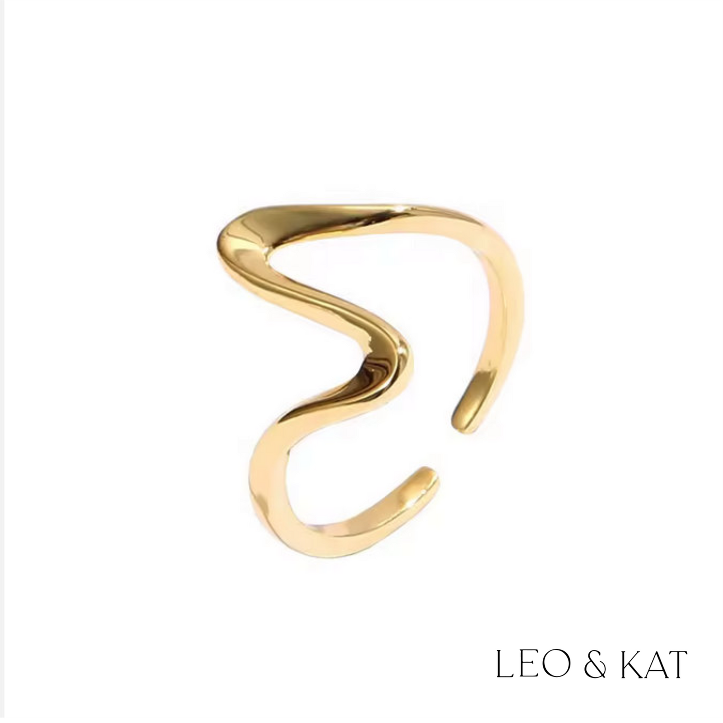 Wavy Adjustable Ring in Gold & Silver