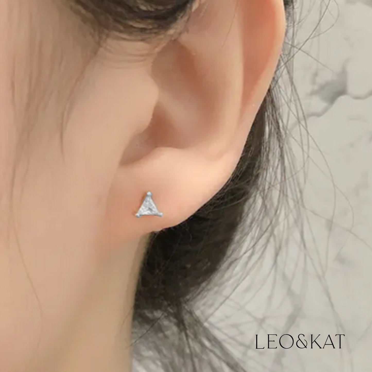 Triangle Zircon Stud Earrings