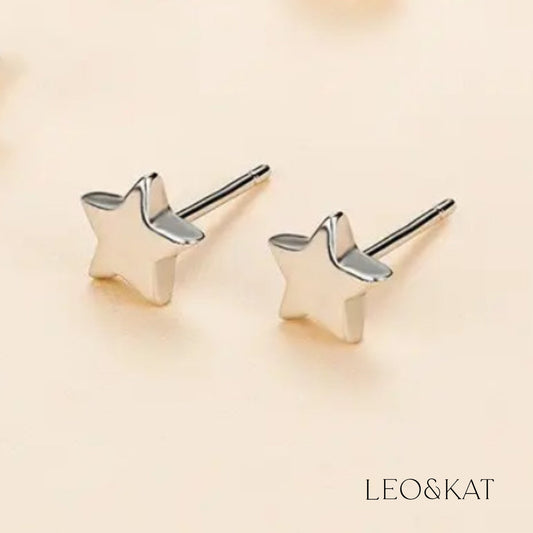 Silver Star Stud Earrings