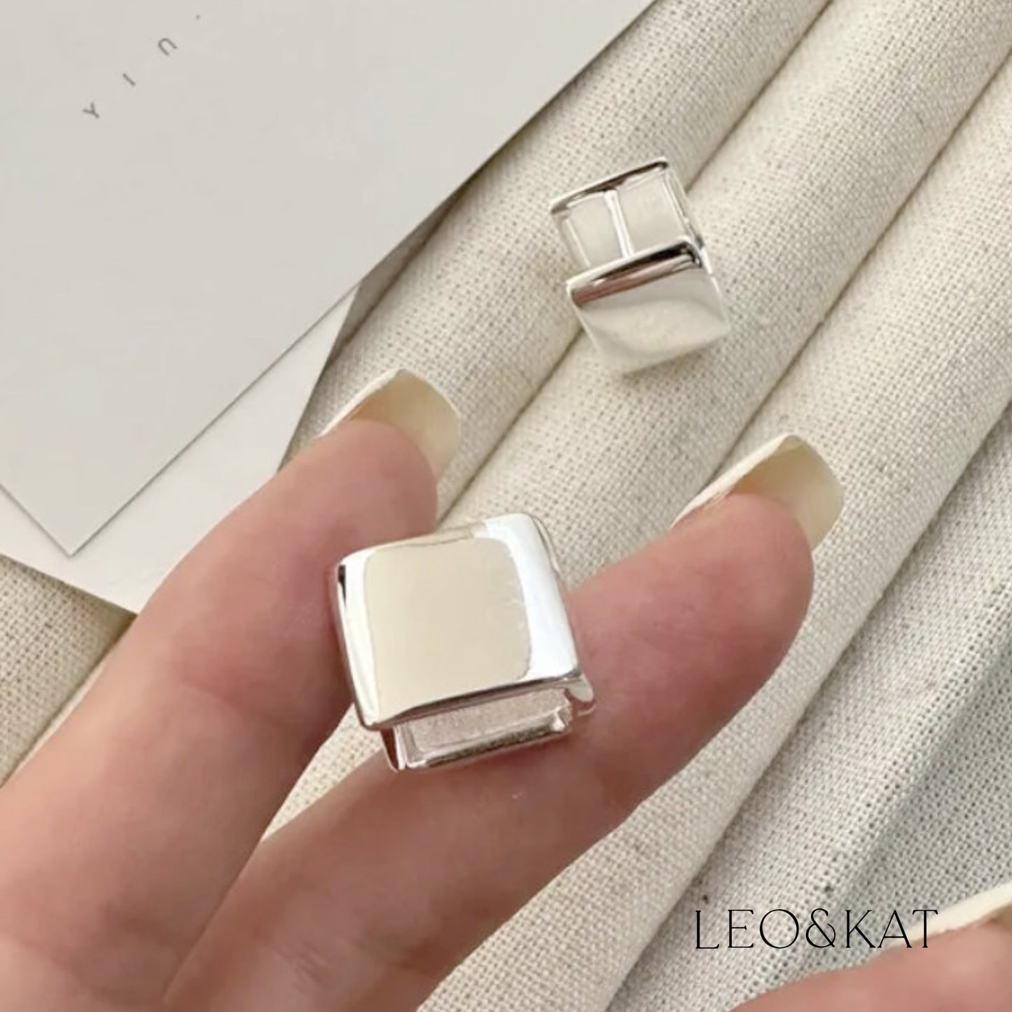 Extra Chunky Square Silver Earrings (Large)